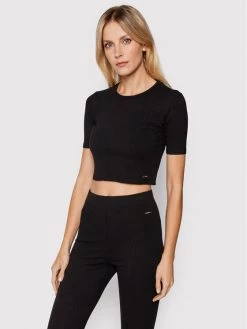 Fila Γυναίκες Μπλουζάκια Μπλουζάκι Elwyn 688934 Μαύρο Cropped Fit Μαύρο