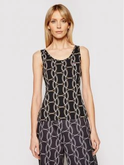 Fila Γυναίκες Tops Τοπ Anna Aop 688787 Μαύρο Slim Fit Μαύρο