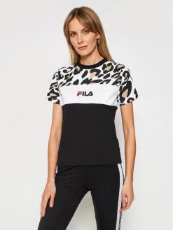 Fila Γυναίκες T-shirts T-Shirt Anokia Aop Blocked 688789 Μαύρο Regular Fit Μαύρο