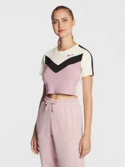 Fila Γυναίκες T-shirts T-Shirt Biella FAW0272 Λευκό Slim Fit Λευκό