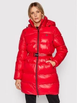 Fila Γυναίκες Χειμωνιάτικα Μπουφάν Μπουφάν πουπουλένιο Phyliss 689148 Κόκκινο Regular Fit Κόκκινο