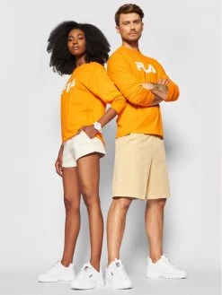 Fila Γυναίκες Μπλουζάκια Longsleeve Unisex Classic Pure 681092 Πορτοκαλί Regular Fit Πορτοκαλί