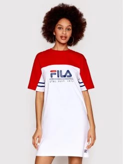 Fila Γυναίκες Φορέματα Φόρεμα καθημερινό Bauska FAW0148 Λευκό Regular Fit Λευκό