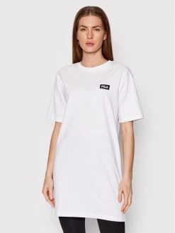 Fila Γυναίκες Φορέματα Φόρεμα καθημερινό Barletta FAW0132 Λευκό Loose Fit Λευκό