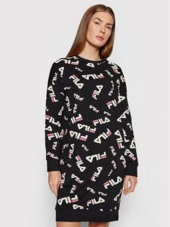 Fila Γυναίκες Φορέματα Φόρεμα καθημερινό FPW4066 Μαύρο Regular Fit Μαύρο